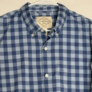 New St Johns Bay Classic Fit LT Big And Tall Blue Plaid Long Sleeves ButtonShirt